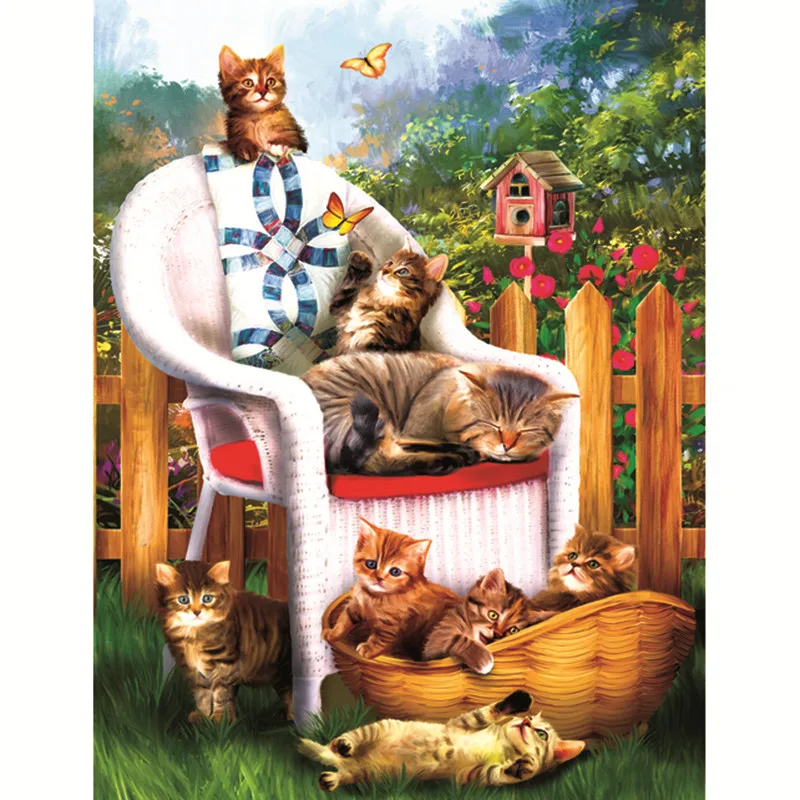 

DIY 5D Diamond painting animal cross stitch mosaic cat diy diamond embroidery full square rhinestone home decoration WG1168