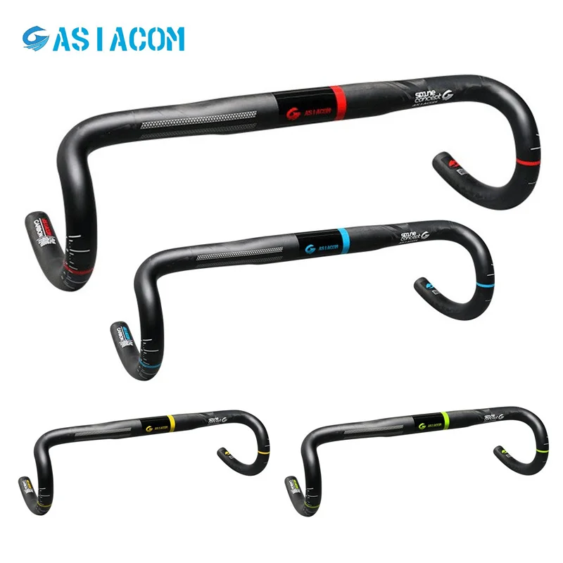 

2018 ASIACOM Full Carbon Fibre Road Handlebar Outer Line Road Bike Bent Bar Handlebar Circular Bicycle Parts 31.8*400/420/440mm