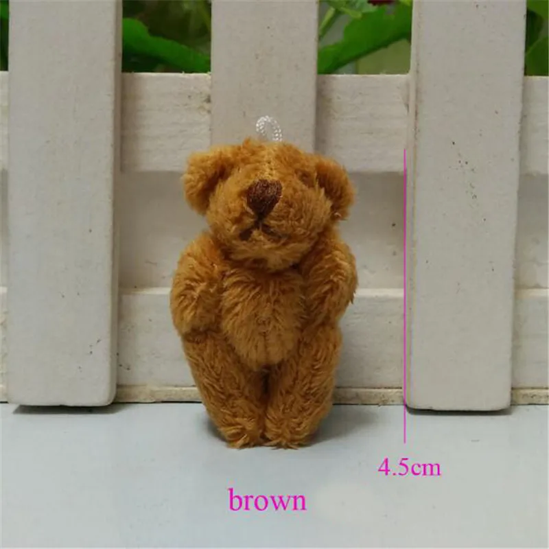 8PCS Mini Plush Bare Bears Toy Small Pendant Lattice Long-Hair Joint Bear Soft Stuffed Toys For Kid Wholesale 4.5CM HANDANWEIRAN