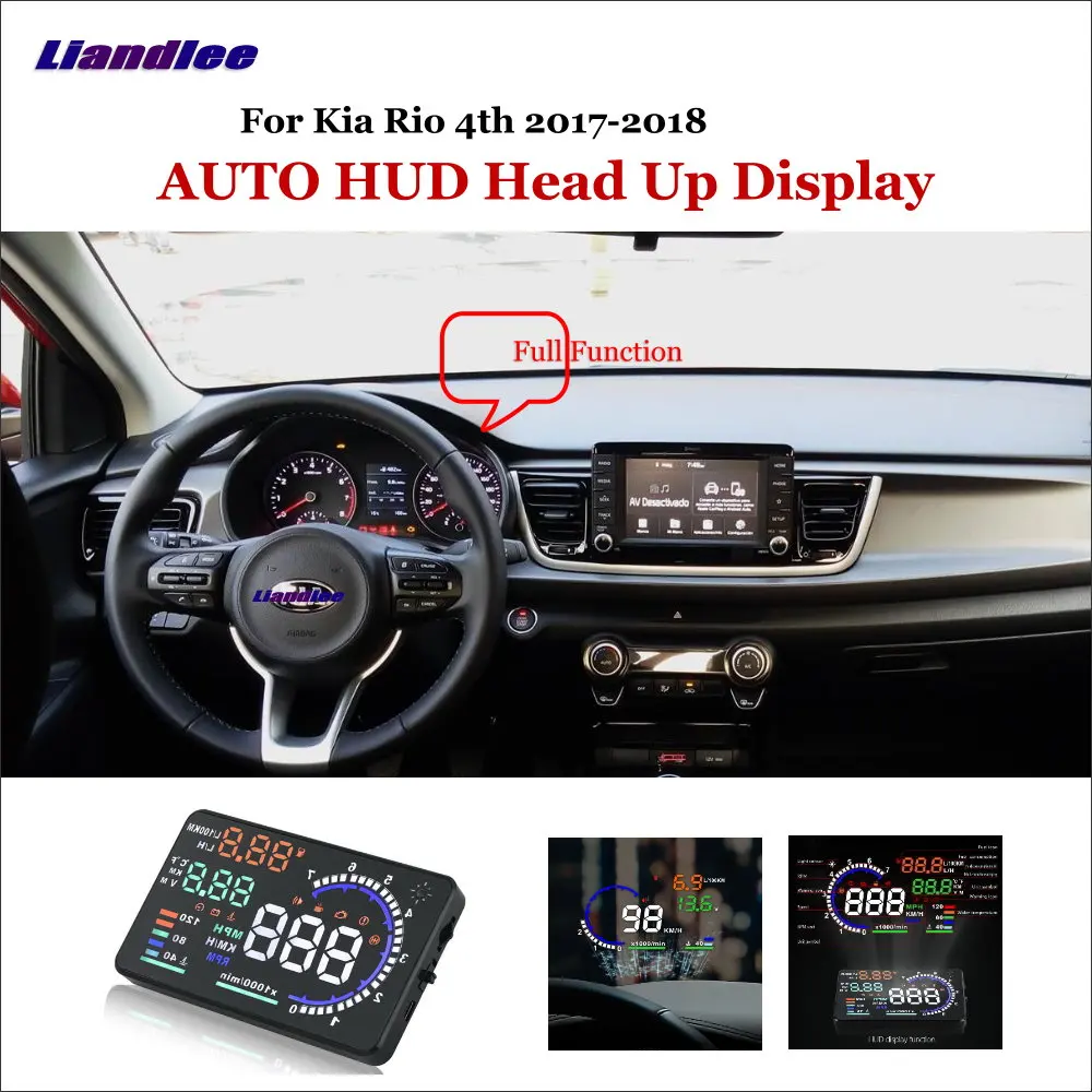 

For Kia Rio 4th 2017-2018 OBD Safe Driving Screen Car HUD Head Up Display Full Function Projector Refkecting Windshield