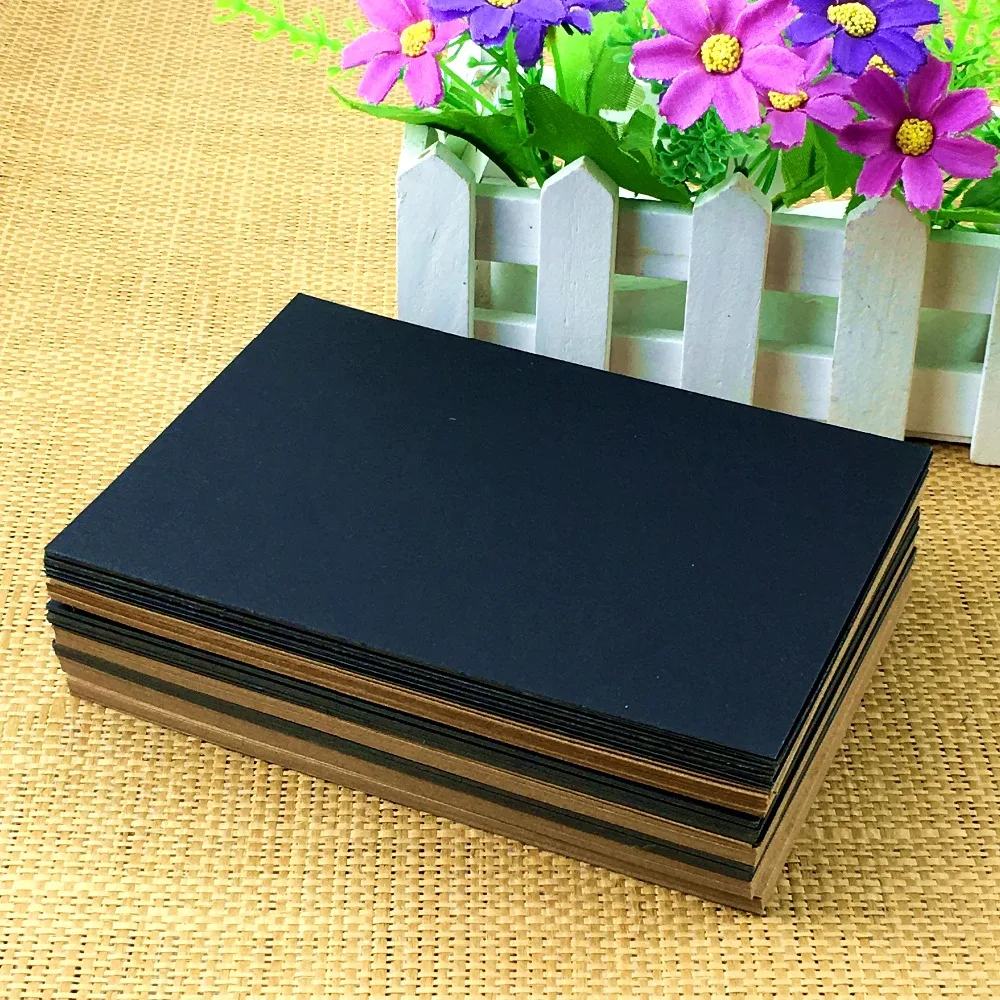 100PCS Brown Kraft Cards DIY Handmade Painted Graffiti  Blank Paper  Retro Greeting Card/Postcard Vintage Message Card