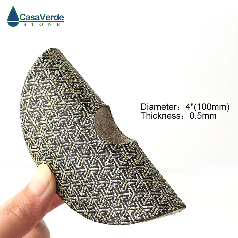 Free Shipping  4 Inch Electroplated Polishing Pads Dry And Wet For Grinding Granite Abrasive