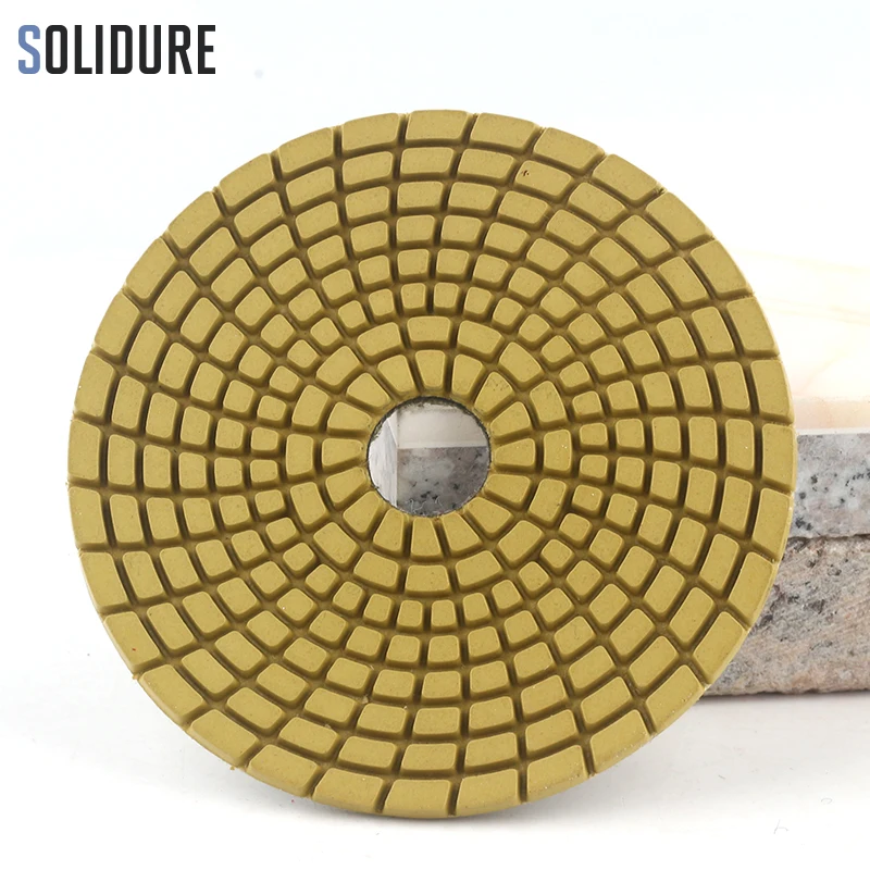 Almofadas de polimento molhado de diamante e espiral, disco flexível de design em mármore, para polir concreto ou granito, 7 cabeças, 100mm