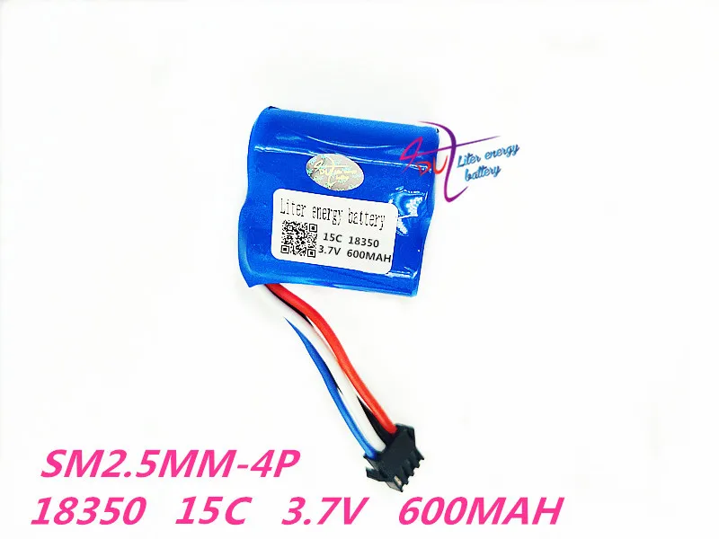 4 thread 15C 18350 3.7V 600mAh lithium battery 18350*2 You Di UDI001 speed remote control boat speedboat