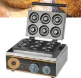 Electric 6 Holes Dounts Cookie Making Machine 1.5kw Donut Maker Machine Plate Round Cake Machine