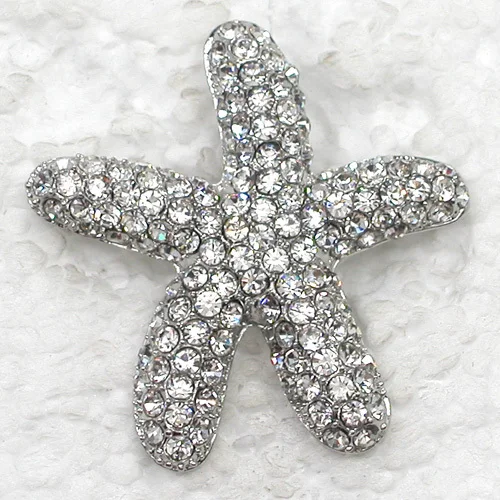 

60pcs/lot Mixed Color (Can Notes Color) Wholesale Fashion Brooch Rhinestone Starfish Pin brooches C101173