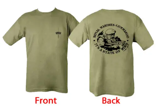 Royal Marines Commando T shirt men army short Two Sided tee US plus size S-3XL