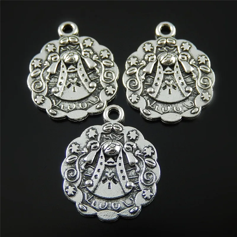 (20Pieces) Alloy flowers of the wedding dress Necklace Pendant 23*19mm Bracelet Charms  Jewelry Findings Handmade Crafts 51982