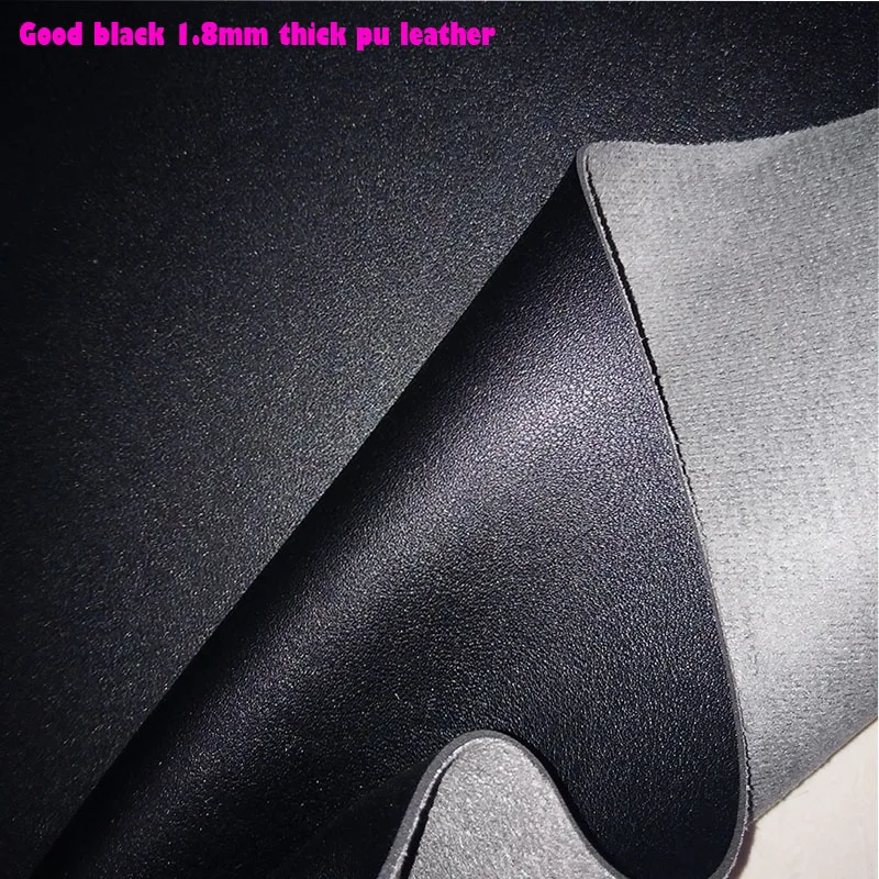 Good Quality Black PU Leather 1.8mm Thickness Faux Leather Fabric Bag PU Synthetic Leather Sewing Material Diy Sofa Belt