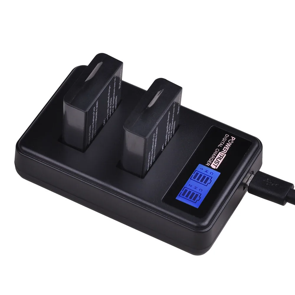 แบตเตอรี่ PG1050 1180mAh + LCD ที่ชาร์จแบตเตอรี่ USB คู่ SJCAM SJ4000 SJ5000X SJ5000 M10สำหรับ eken H9 H9R H8R PG900 H8 Git