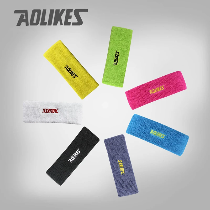 AOLIKES High Quality Cotton Sweat Headband For Men Sweatband women Yoga Hair Bands Head Sweat Bands Sports Safety