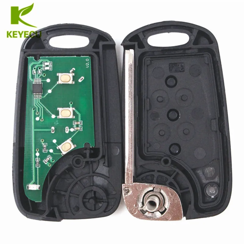 KEYECU di Ricambio Vibrazione Auto Chiave A Distanza Fob 3 Button 433MHz ID46 per Kia Rio Ceed CeedPro Picanto Sportage 2010 -2012