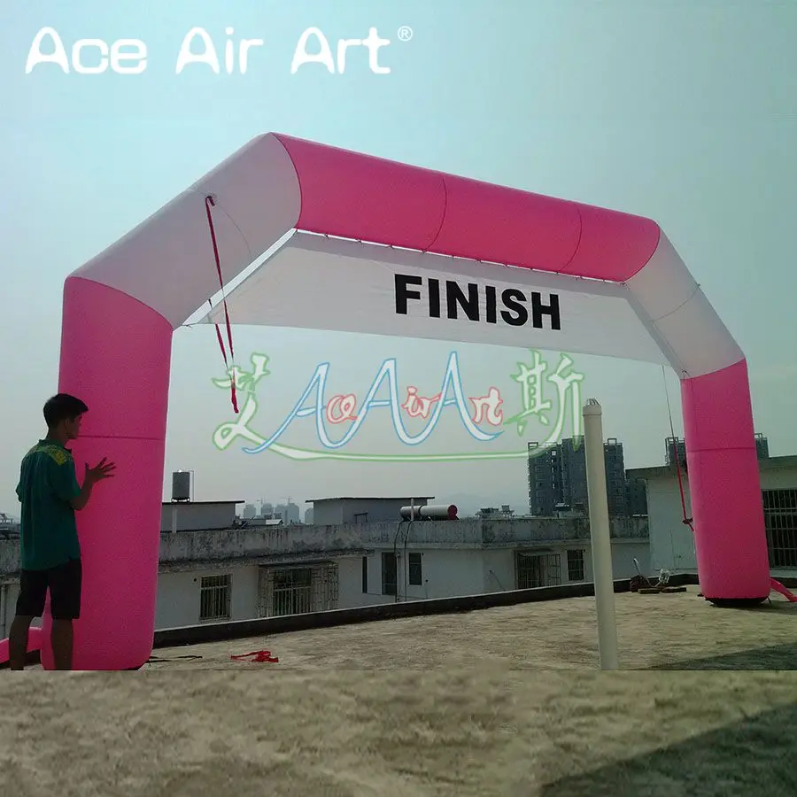Popular Inflatable Sport Arch Start Finish Line with Logo for World Breast Cancer Awareness Day