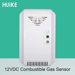 1 pçs alarme de segurança em casa com fio montado na parede 12v detector de gás natural sensor de gás lpg ch4 vazamento cozinha alarme de gás combustível