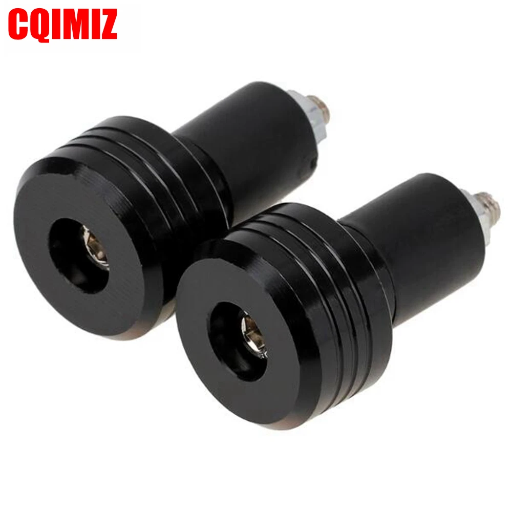 7/8" Universal Black CNC Motorcycle Handlebar Grips Handlebar End Grips Bars Ends Plug Slider Counterweight Cap Cover