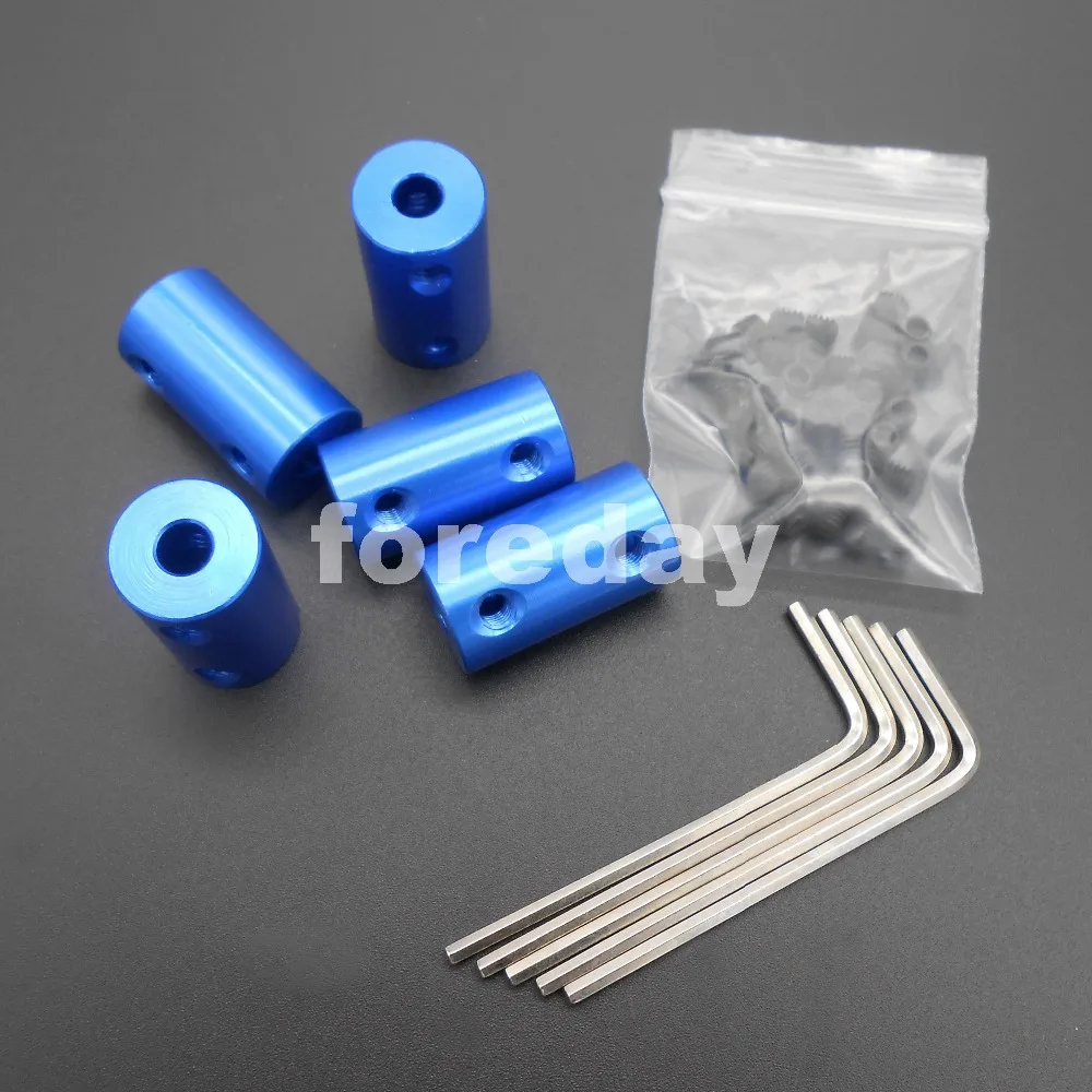 

5PCS BLUE 5 to 6mm Coupling Coupler KIND Aluminum alloy L: 25mm Out-Dia:14mm !!! *FD309X5