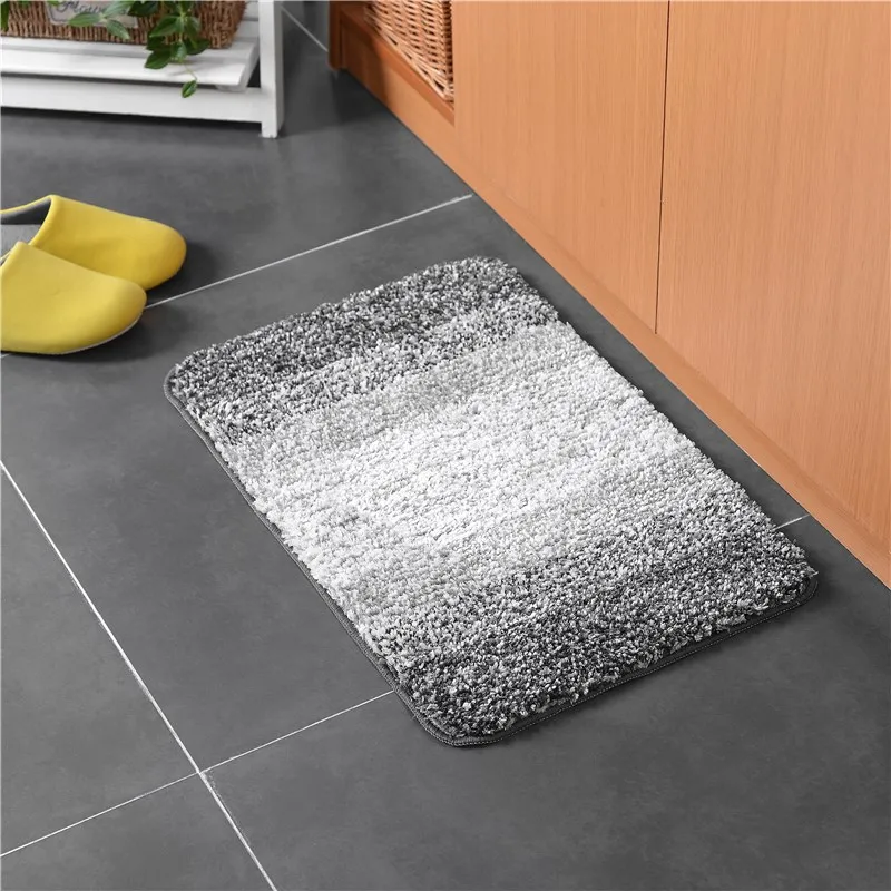 Modern Stripe Bathroom Carpet, Bath Mat Set, Microfiber, Shower Room Doormat,Bathtub Side, Toilet Floor Rugs, Anti Slip Pad Tape