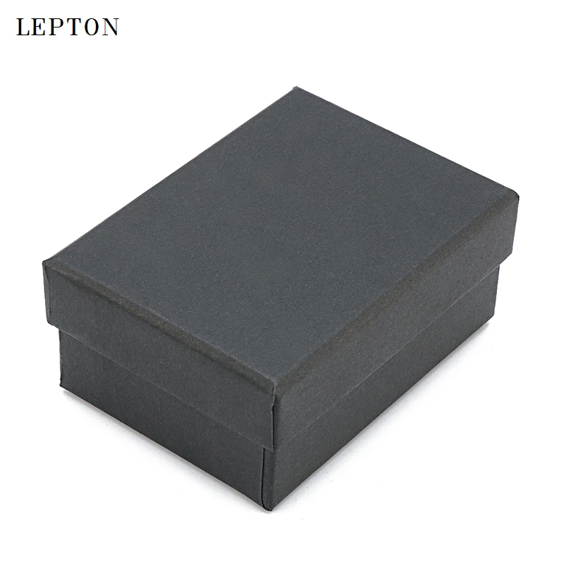 Lepton Black Paper Cufflinks Boxes 30 PCS/Lots High Quality Black matte paper Jewelry Boxes Cuff links Carrying Case wholesale