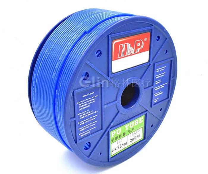 10M Dental Polyurethane PU chair water vapor Air Hose Pipe Tube Blue 4mm x 2.5mm