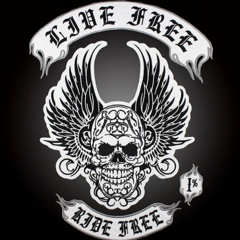 4pc/set Ride Free Patches for the Motorycycle MC Jacket Vest biker clothing Badges sew on Pathces Live to rider Patches lables