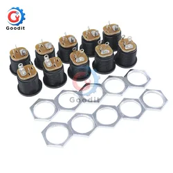 10Pcs DC-022 5.5-2.1 / 5.5 x 2.1mm DC Power Socket/ DC Connector Panel Mounting DC022