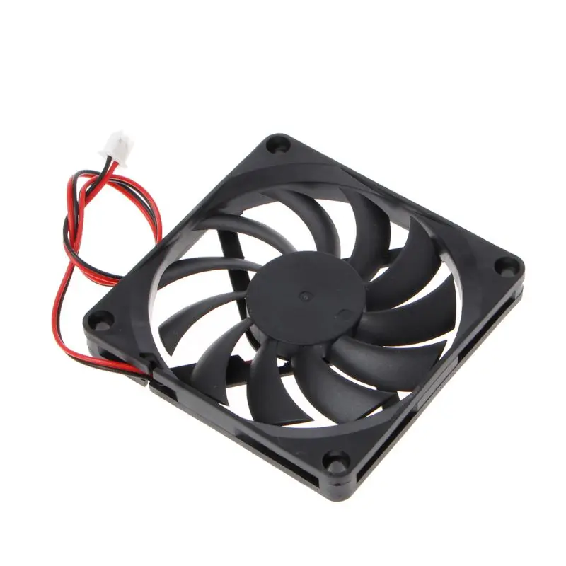 24V 2-Pin 80x80x10mm PC Computer CPU System Heatsink Brushless Cooling Fan 8010