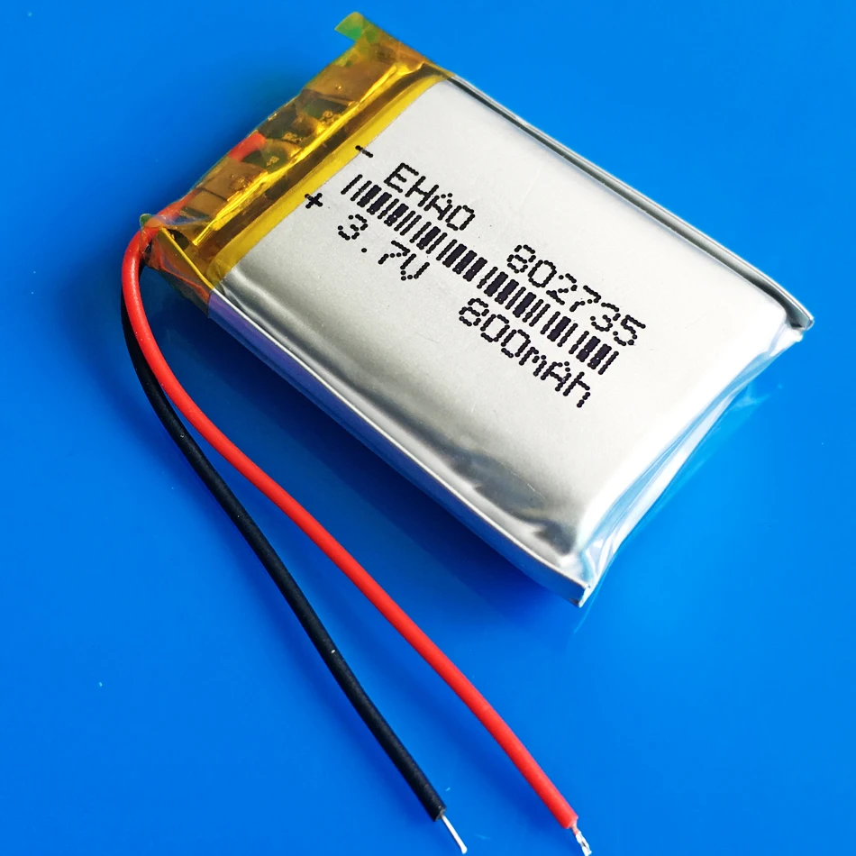 5 pcs 3.7V 800mAh batteria ai polimeri di litio Lipo ricaricabile 802735 per registratore GPS altoparlante massaggiatore fotocamera orologi intelligenti MP3