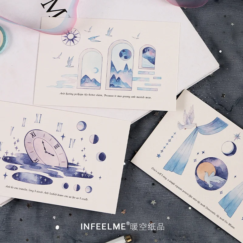 30 Pcs/Set Bright Night Starry Sky Postcard /Greeting Card/Message Card/Birthday Letter Envelope Gift Card