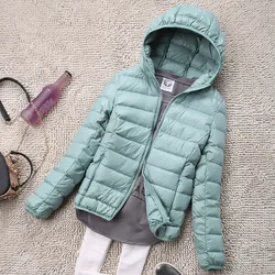 Sanishroly S-4XL Automne Hiver Femmes Blanc Canard À Capuche Doudoune Femme Ultra observateur Vers Le Bas Manteau Puffer Parkas Court Y-S435