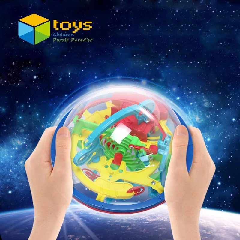 3D Ball Maze Puzzle Labyrinth Magical Intellect Maze Ball Perplexus Ball Intelligence Educational Toys for Children 100 Barriers