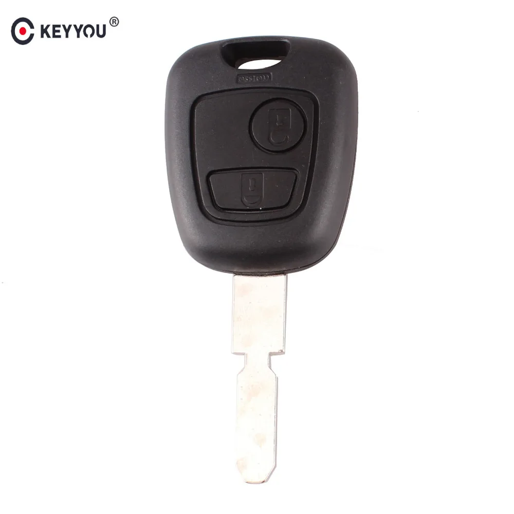 KEYYOU Replacement Remote Key Shell Case Fob 2 Button For Peugeot 406 407 307107 205 206 207 Auto Car Key Cover Uncut Blade