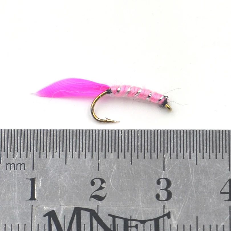 MNFT Moscas Secas Mayfly - Patrón cebra, rosa y plata brillante - imagen 3
