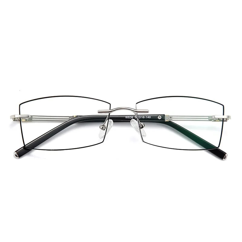 0~+/-4.50 Sliver Frames Male Myopia Eyes Surperlight Commercial Titanium Rimless Finished 1.61 index Prescription Glasses Custom