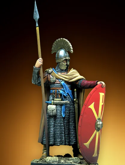 New Unassembled 1/32 54mm Byzantine Infantry soldier ancient    54mm figure  Resin Kit DIY Toys Unpainted kits