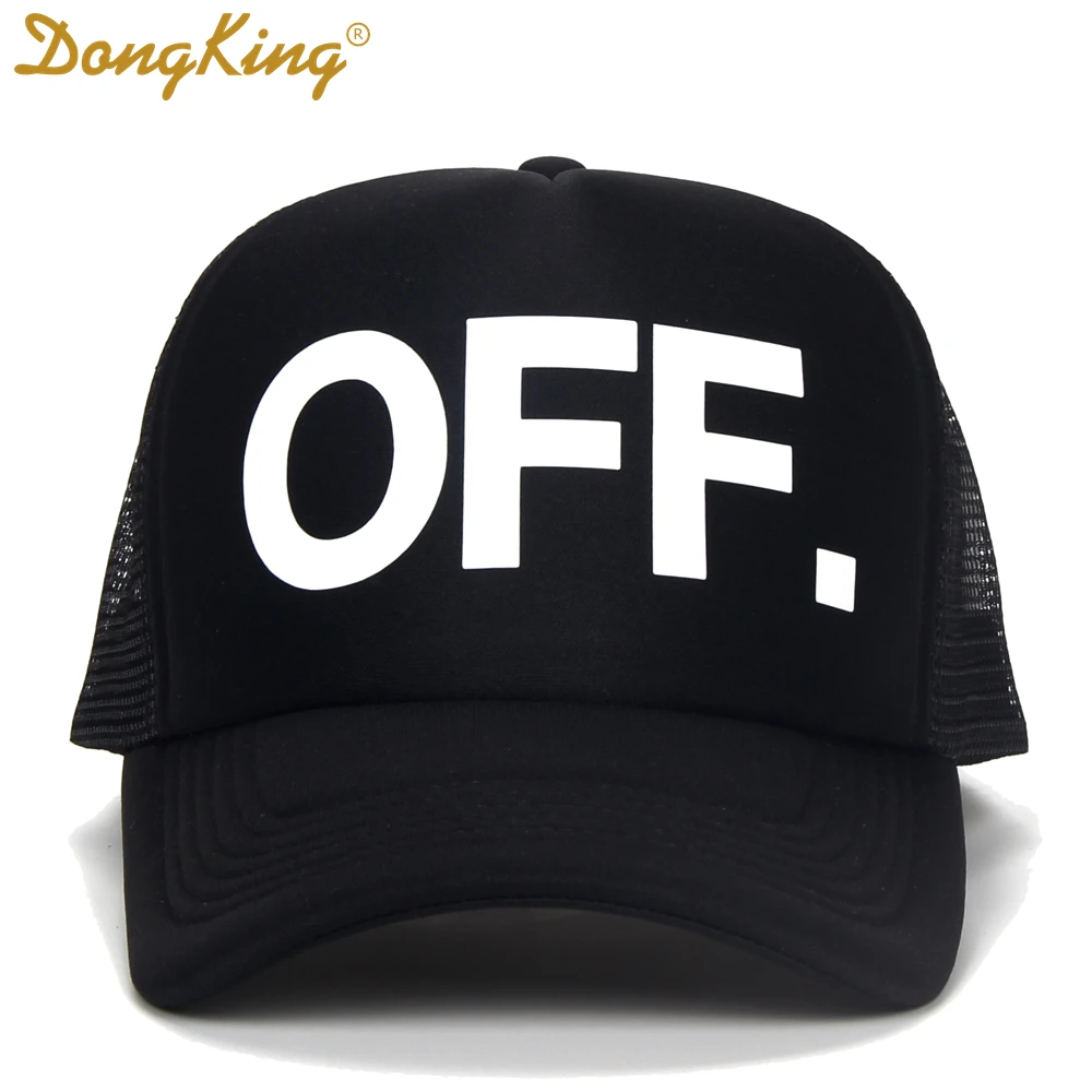 DongKing New Fashion Trucker Hat  OFF Letter Printed Cool Baseball funny Snapback Mesh Cap Christmas Gift 10 Colors