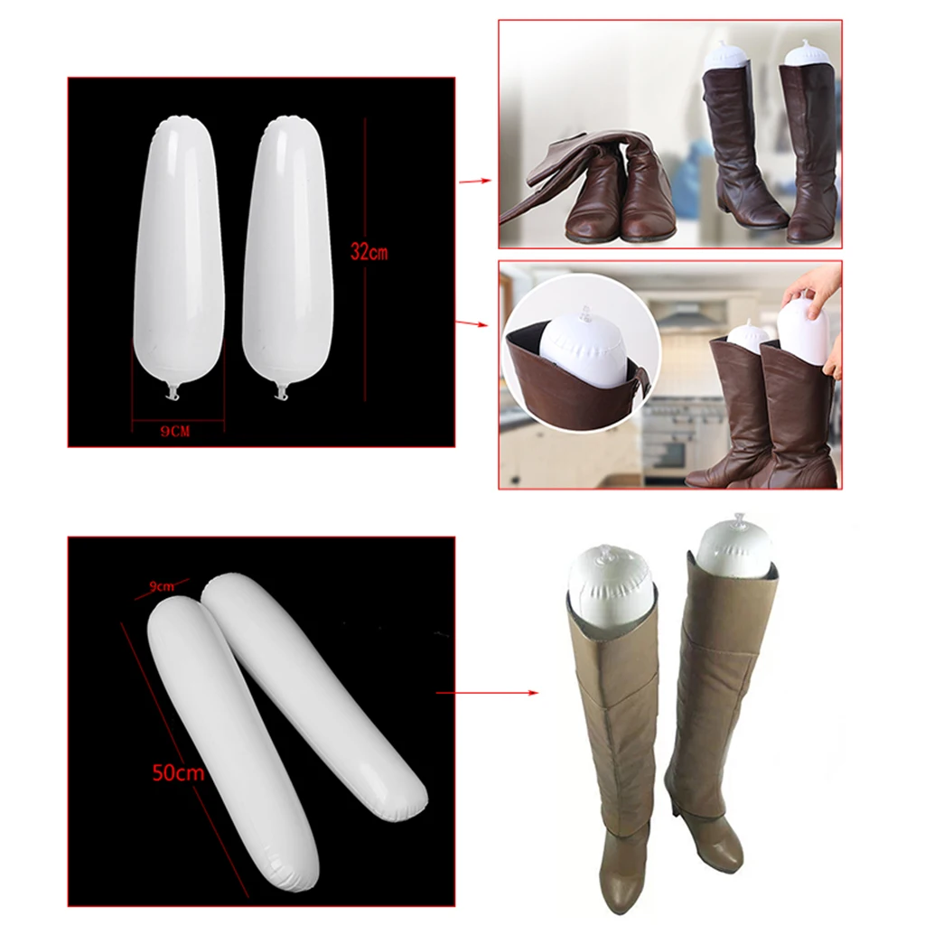 

3 Pairs White Shoe Tree Inflatable Shoes Stretcher Boots Insert Shaper 50cm 32cm