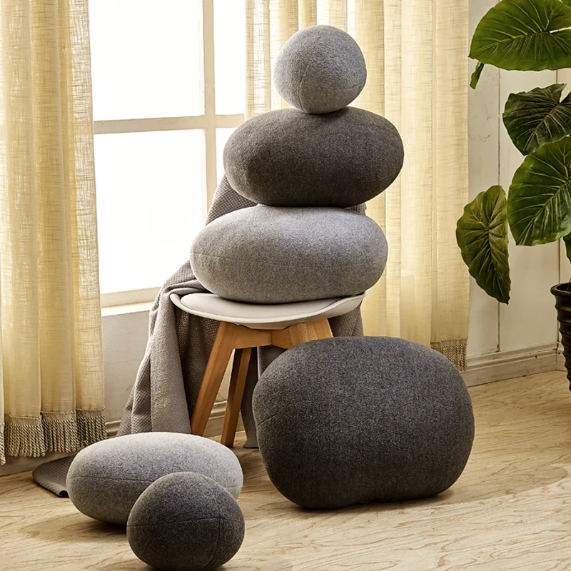 pop pebble pillow sofa cushion multi-function stone pillow personality creative DIY simulation cobblestone decoration DY50612