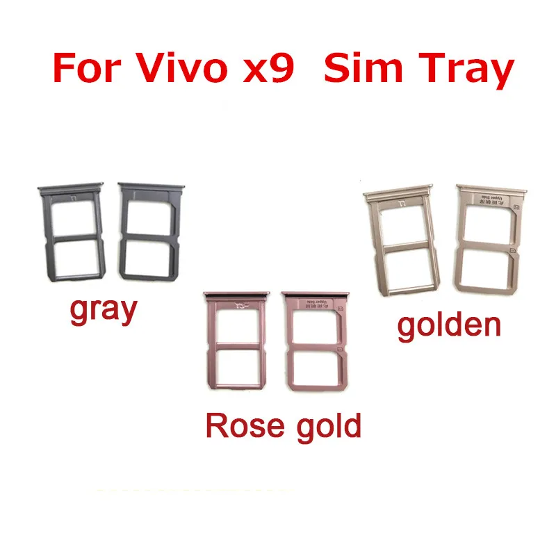 Support de carte Sim pour Vivo X9, pièce de rechange, gris/rose/doré, 1 pièce, nouveau