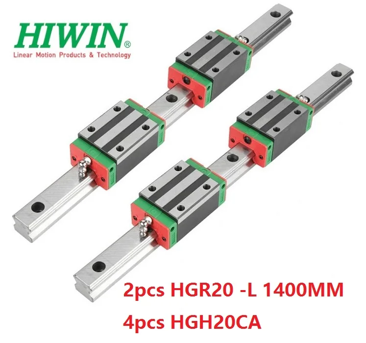 2pcs Hiwin rail HGR20 - L 1400MM + 4pcs HGH20CA linear narrow blocks