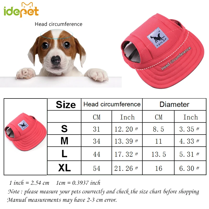 Cute Dog Baseball Hat Canvas Cap Adjustable With Ear Holes For Small Pet Dog Cats Outdoor Accessories Outdoor Pet Products 7D35