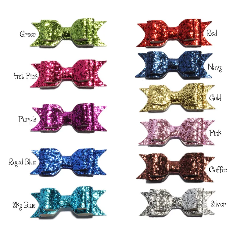 

50PCS 9.5cm Newborn DIY Shiny Sequin Hair Bows for Hair Clips Handmade Applique Sequins Hairbows Knot for Girls Hair Accessories