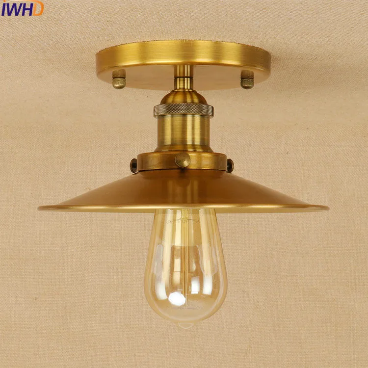 Imagem -03 - Iwhd Cobre Dourado Edison Lâmpada de Teto Led Plafon Iluminação para Casa Industrial Vintage Luminárias de Teto Lampara Techo