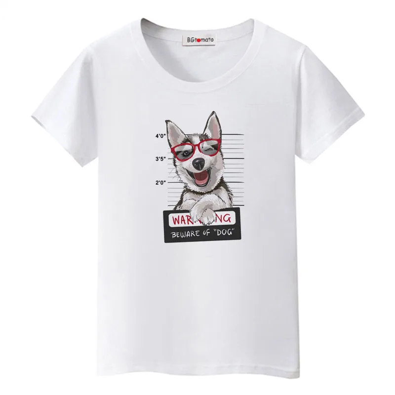 

BGtomato Bad dog funny t shirt new style lovely animal shirt women comfortable summer tops tee shirt