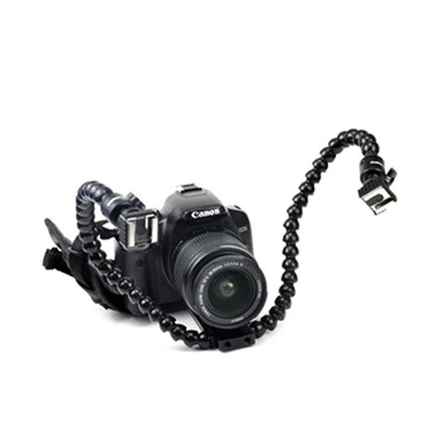Elastyczny uchwyt z podwójnym ramieniem i podwójną gorącą stopką do lampy błyskowej Uchwyt do zdjęć makro do aparatu Canon Nikon Pentax Olympus — zdjęcie 3