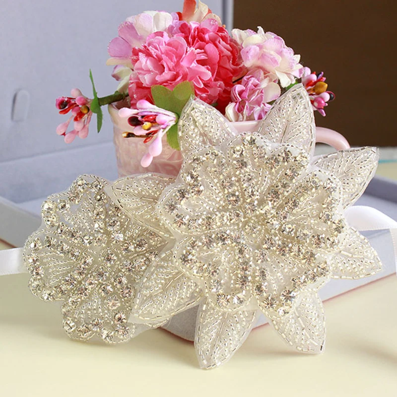 Luxo doce princesa noiva artesanal cristal diamante flor faixa de cabelo acessórios para o cabelo casamento coroa