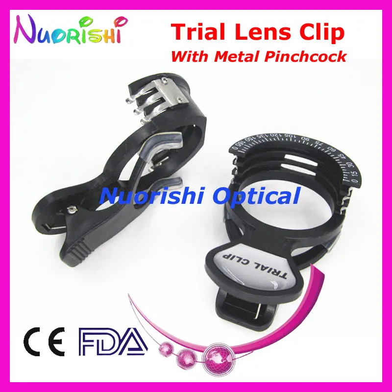 

E01-002 Optometry Trial Lens Clip Frame With Metal Pinchcock Spring Halberg Clips