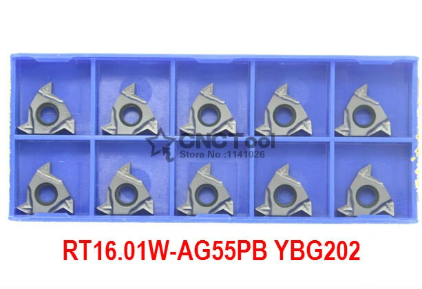 ZCCCT  RT16.01W-AG55PB YBG202  Threading Lathe Inserts Tungsten Carbide Threading Inserts 55 degree External Threading Inserts