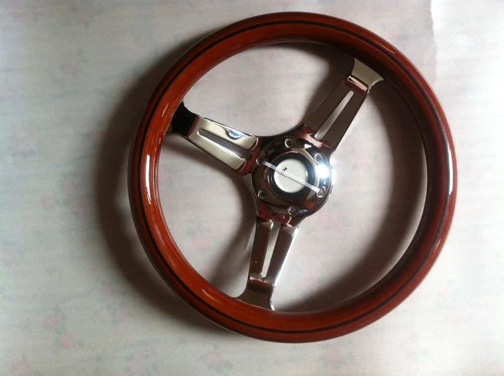 stock  350MM 14inch Wood Phoebe steering wheel racing steering wheel three racing Phoebe