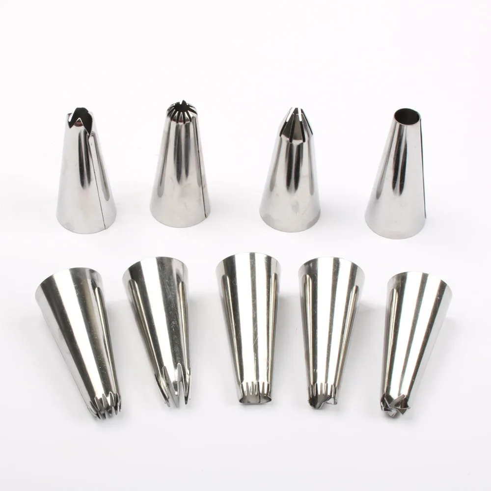 BETOHE 9 Pcs/Set Hot Cake Cupcake Decorating Tools Icing Piping Nozzles Pastry Tips