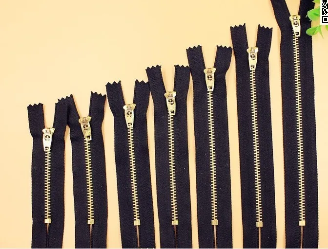 

10pcs/lot 4# 7/10/11/12/15/18cm black brass metal close end zipper with slider for jeans trousers garment diy accessories1410